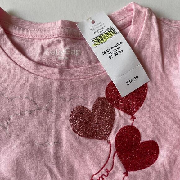 Baby Gap Girls Pink 18-24M Hearts Balloons shirt Long Sleeves - Picture 4 of 6